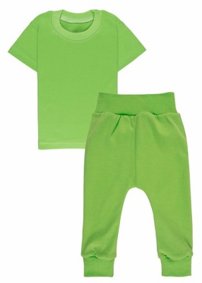 Zielony komplet dziecięcy koszulka i spodnie bawełniane rozmiar 86/92 IDRUK
