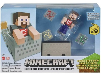 MINECRAFT FIGURKA STEVE + WAGONIK DEMOLKA GVL55