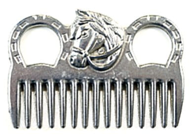 Grzebień metalowy z głową konia