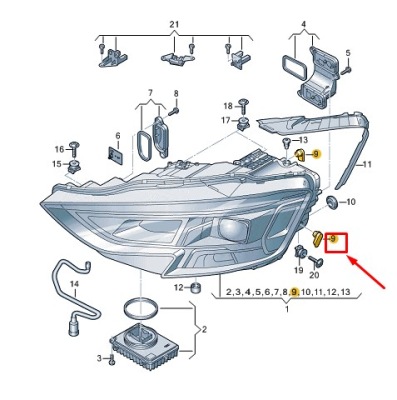 Audi a8 d5 фара vent cap 4n0941041a фото №1