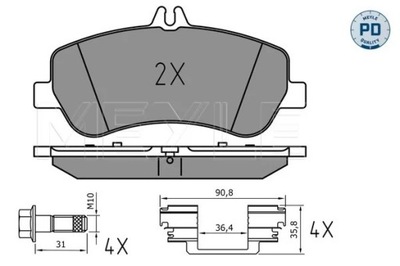 0252486720/PD КОЛОДКИ HAM. DB P. X204 GLK 4-MATIC 08-16