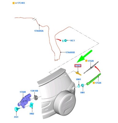 Ford ecosport mk2 rear window дворник and омыватель jet 1813132 original фото №1
