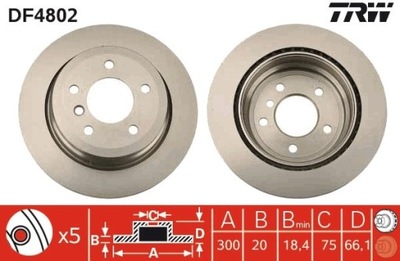 2X ДИСК ГАЛЬМІВНИЙ BMW ЗАД E81-91 05- DF4802