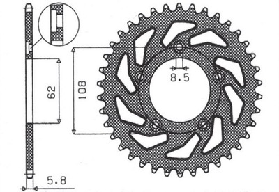 SUNSTAR KRUMPLIARATIS GAL. 714 39 APRILIA RS 125 93-05 JTR701.39 LANC. 520 71439JT 