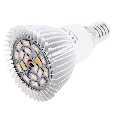 Żarówka LED do lampy do uprawy roślin na E14 18W o pełnym spektrum