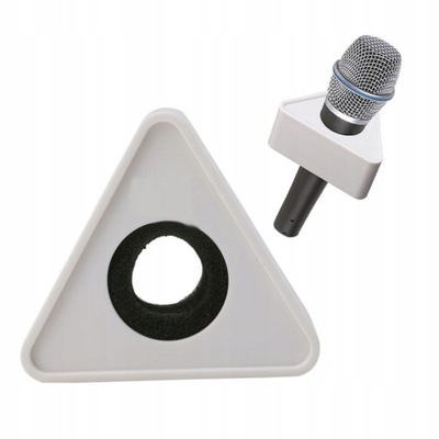 Czarny otwór trójkątny mikrofon TV wywiadu Logo Fl