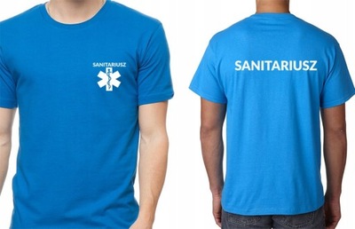 Sanitariusz koszulka męska 2XL niebieska