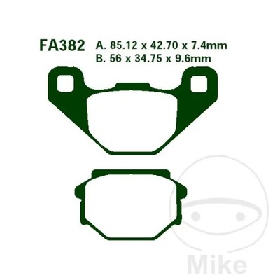 КОЛОДКИ ТОРМОЗНЫЕ ЗАДНЕЕ EBC FA382