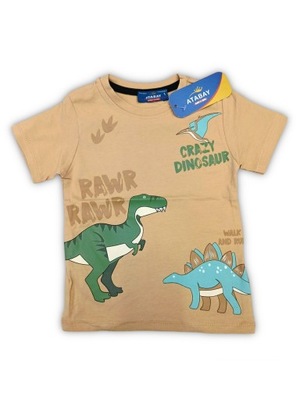 T-shirt koszulka dinozaury beż 86