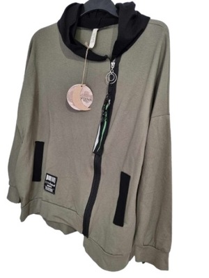 Bluza z kapturem khaki zamek 44 46