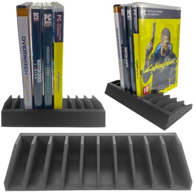 PODSTAWKA POD 10 GIER PUDEŁKA PLAYSTATION XBOX PC NINTENDO SWITCH CZARNY