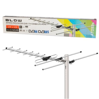 ANTENA DVB-T KIERUNKOWA PASYWNA MUX-8 HD 4K 11DB