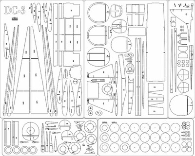 Douglas DC-3 - szkielet, laser, Answer MPM 1/33