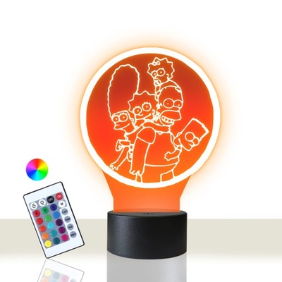 Lampka Nocna Stołowa 3D LED Statuetka Serial Simpsonowie Prezent na Prezent