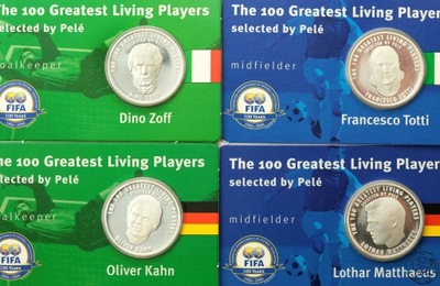 Fifa, zestaw medali 11 szt, 2004, The 100 Greatest Living Players