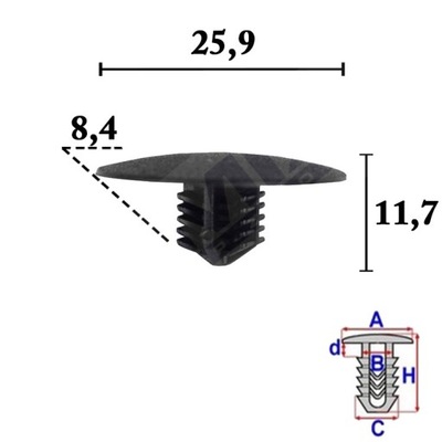 Клипса капот двигателя mitsubishi eclipse cross фото №1