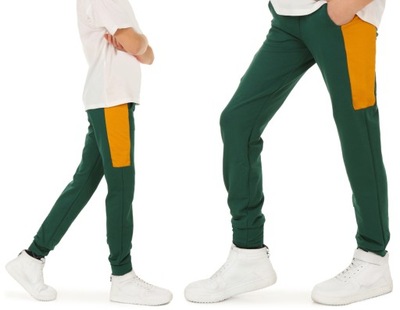 Spodnie dresowe ze wstawkami 116 BUTELKOWA ZIELEŃ