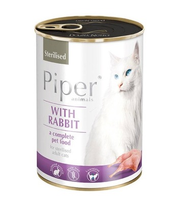 PIPER Animals mokra karma dla kotów sterylizowanych Sterilised z królikiem