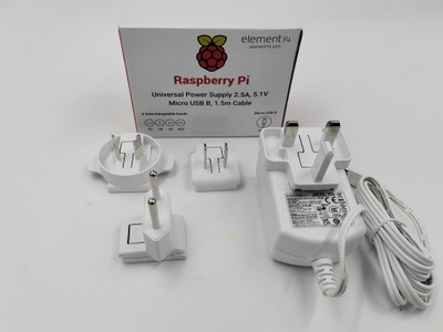 Raspberry Pi Universal Power Supply 2.5A 5.1V Micro USB B 1.5m Cable