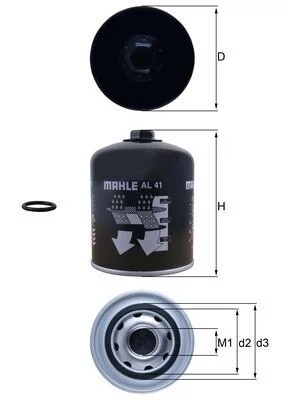 Фільтр осушувач повітря al41/mah фото №1
