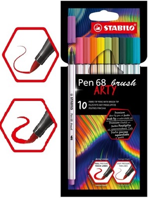 FLAMASTRY AKWARELOWE STABILO PEN 68 ARTY 10 KOL.