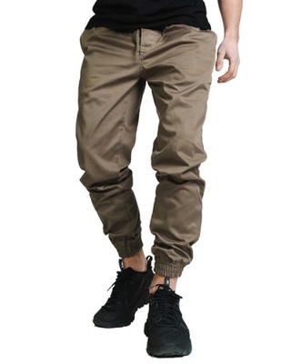 SPODNIE NEW BAD LINE JOGGERY CHINO BROWN NBL r. M