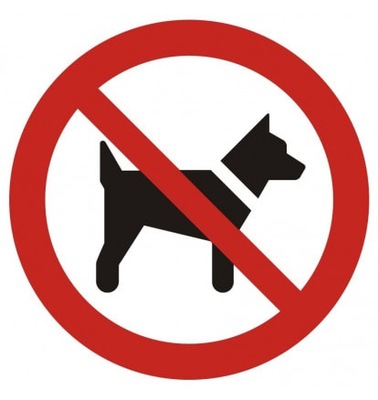Znak folia naklejka Zakaz wstępu ze zwierzętami
