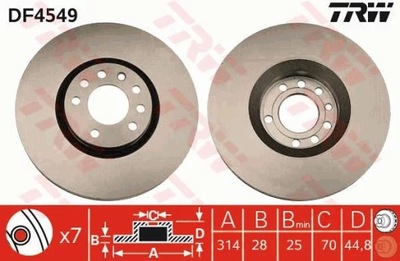 TRW DF4549 DISCO DE FRENADO ZASTAPIONO GIR 6045491  