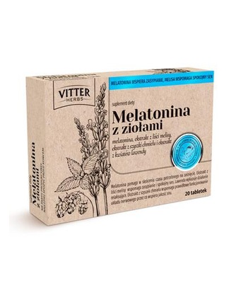 VITTER HERBS Melatonina z ziołami 20 tabletek