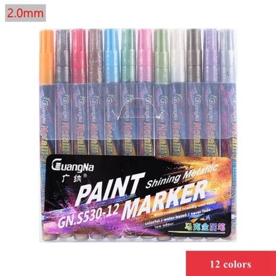 24 Colors Acrylic Metallic Marker Pen Extra Fine Point Paint Pen Art