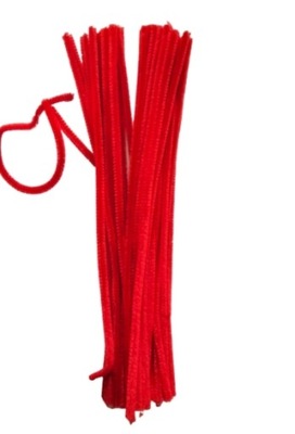 Druciki kreatywne czerwone 40 sztuk 30 cm