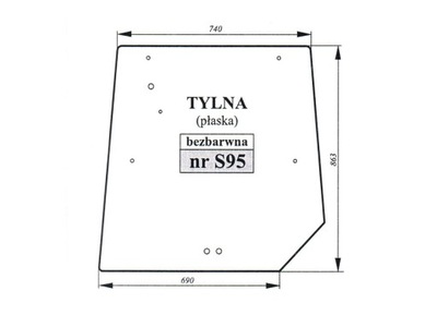 СТЕКЛО ЗАДНЯЯ MASSEY FERGUSON 3715438M2 3715438M1