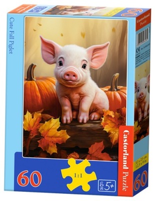 Puzzle 60 Cute Fall Piglet CASTOR