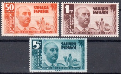 SAHARA ESPANOL - 1951 - Mi 119-121 - FRANCO xx