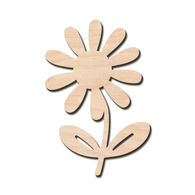 Drewniany Kwiat Kwiatek Ozdoba 3mm sklejka 10cm 100mm rękodzieło decor