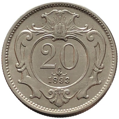 86101. Austria - 20 halerzy - 1893r.