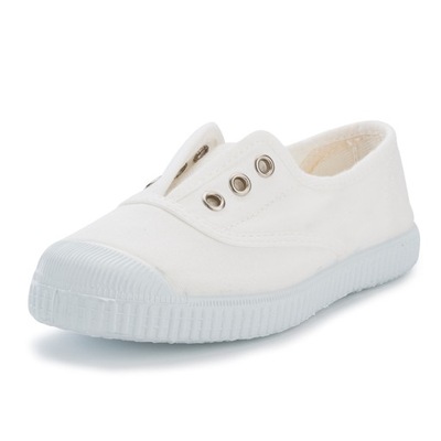 Rubber Toe Cap Canvas Trainers Without Laces