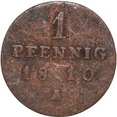 Prusy 1 pfennig 1810 A
