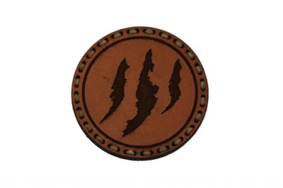 TigerWood Skórzana Naszywka rzep jasny brąz logo