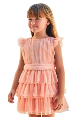 Sukienka z plisowanego tiulu dla dziewczynki mayoral 3912 054 r 104