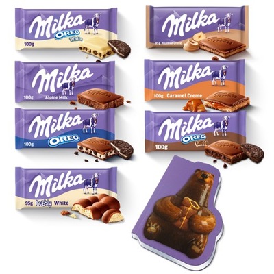 Zestaw czekolada Milka 7szt mix smaków + GRATIS notes