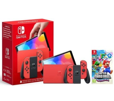 Konsola Nintendo Switch OLED Mario Red Edition + Super Mario Bros. Wonder