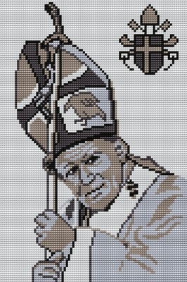 Kanwa Papież Jan Paweł II haft 20x30 cm komplet