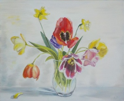 TULIPANY ITD obraz olejny na płótnie 50 x 40