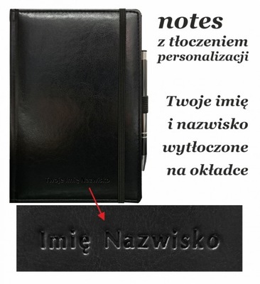 Notes A5 ZAMYKANY w kropki Z WYTŁOCZONĄ PERSONALIZACJĄ