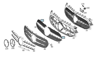 Решётка решётка радиатора решетка b klasa w247 19- amg фото №1