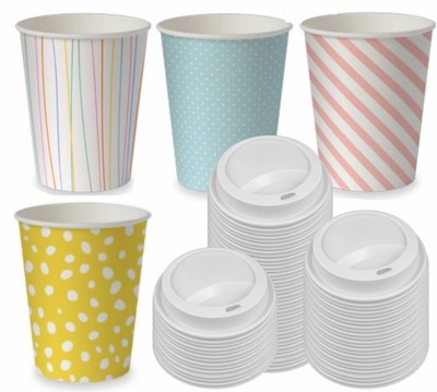 KUBKI PAPIEROWE DO KAWY 250ml + WIECZKA 100 szt (do dalszej odsprzedaży)