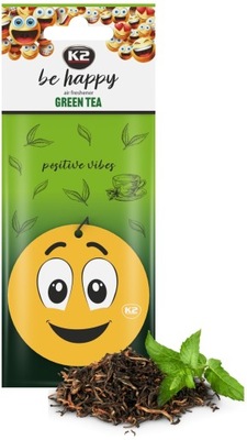 K2 BE HAPPY GREEN TEA zapach samochodowy zawieszka