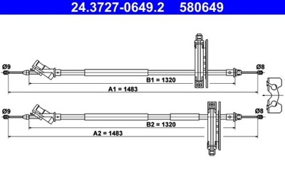 ТРОС ГАЛЬМА РУЧНОГО FORD ЗАД FOCUS 98-04 LEWY/PRAWY КОМПЛЕКТ 24.3727-0649