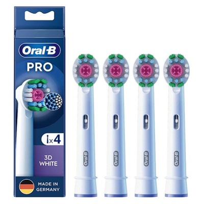 4x Oryginalne Końcówki Braun Oral-B Pro 3D White